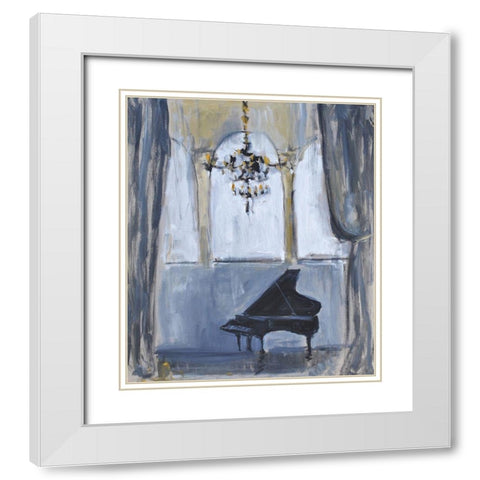 Formal Piano White Modern Wood Framed Art Print with Double Matting by Stevens, Allayn