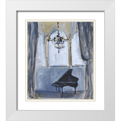 Formal Piano White Modern Wood Framed Art Print with Double Matting by Stevens, Allayn