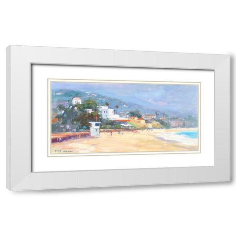 Newport White Modern Wood Framed Art Print with Double Matting by Stevens, Allayn