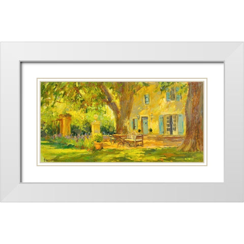 Italian Villa White Modern Wood Framed Art Print with Double Matting by Stevens, Allayn