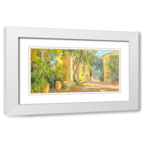 Villa Entrance White Modern Wood Framed Art Print with Double Matting by Stevens, Allayn
