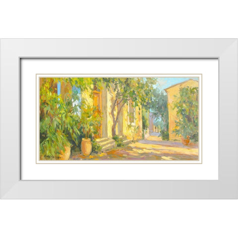 Villa Entrance White Modern Wood Framed Art Print with Double Matting by Stevens, Allayn