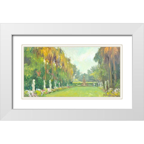 Lake Como #2 White Modern Wood Framed Art Print with Double Matting by Stevens, Allayn