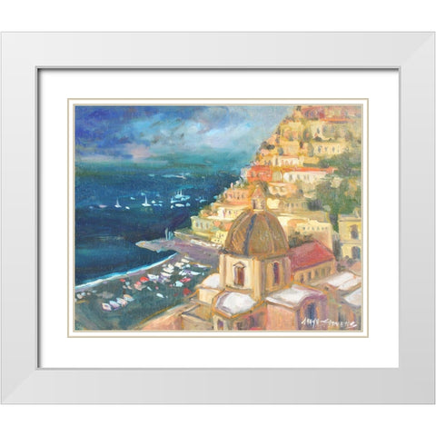 Coastal View White Modern Wood Framed Art Print with Double Matting by Stevens, Allayn