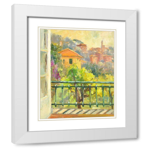 Tuscan Window White Modern Wood Framed Art Print with Double Matting by Stevens, Allayn