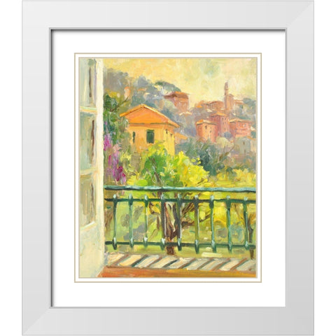 Tuscan Window White Modern Wood Framed Art Print with Double Matting by Stevens, Allayn