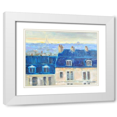 Another View White Modern Wood Framed Art Print with Double Matting by Stevens, Allayn