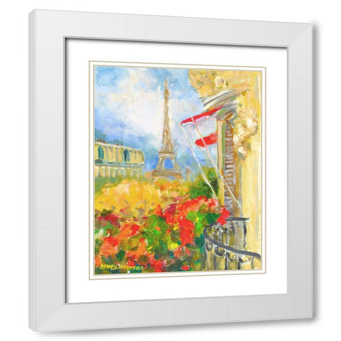 Tower Balcony White Modern Wood Framed Art Print with Double Matting by Stevens, Allayn