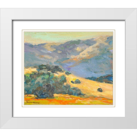 Hillside White Modern Wood Framed Art Print with Double Matting by Stevens, Allayn