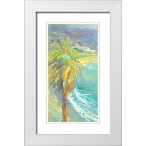 Palm Sway White Modern Wood Framed Art Print with Double Matting by Stevens, Allayn
