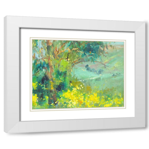 The Valley White Modern Wood Framed Art Print with Double Matting by Stevens, Allayn