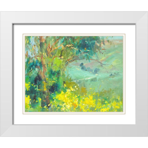 The Valley White Modern Wood Framed Art Print with Double Matting by Stevens, Allayn