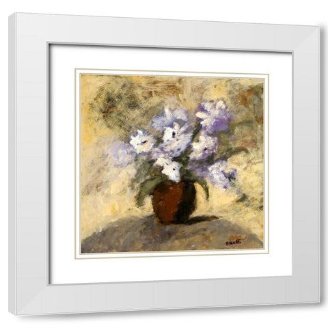 Orchid 3 White Modern Wood Framed Art Print with Double Matting by Bagnato, Judi