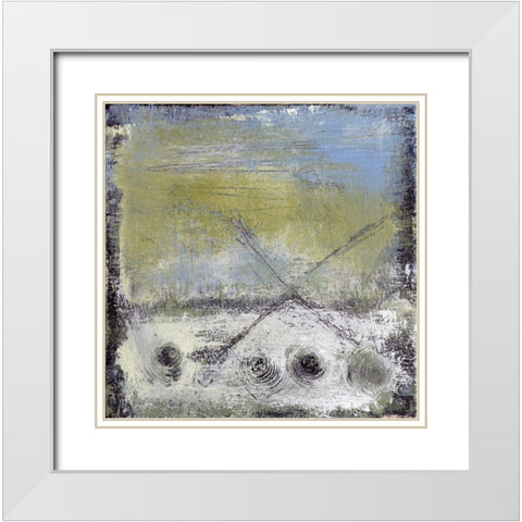 X Marks The Spot White Modern Wood Framed Art Print with Double Matting by Bagnato, Judi