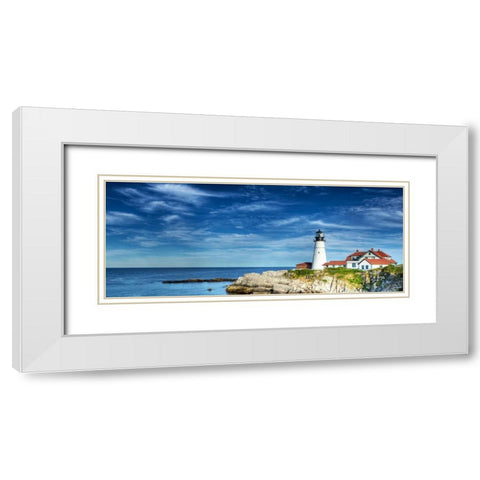 Lighthouse 1 White Modern Wood Framed Art Print with Double Matting by Blackstone, Jason