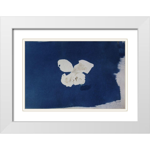 White Flower White Modern Wood Framed Art Print with Double Matting by Blue