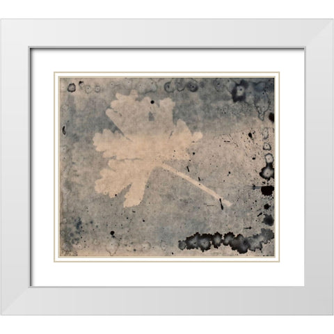 Leaf Stress White Modern Wood Framed Art Print with Double Matting by Blue
