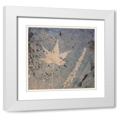 Leaf and Fern White Modern Wood Framed Art Print with Double Matting by Blue