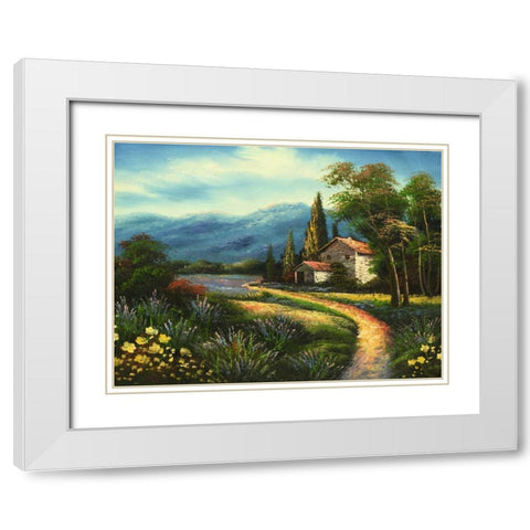 Mountian Getaway White Modern Wood Framed Art Print with Double Matting by Chin, Art