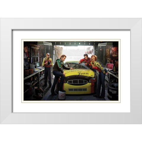 Eternal Speedway White Modern Wood Framed Art Print with Double Matting by Consani, Chris