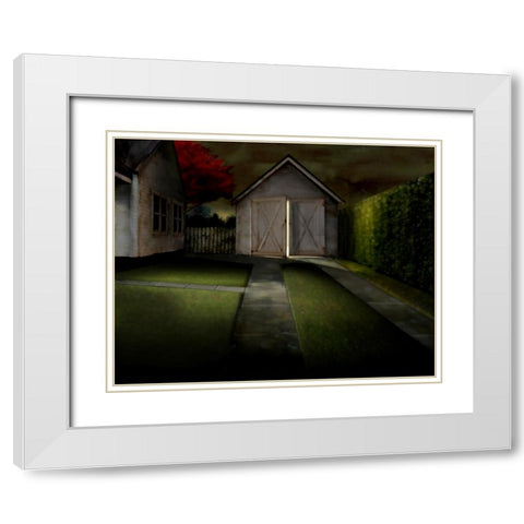 Garage White Modern Wood Framed Art Print with Double Matting by Dean, Bruce