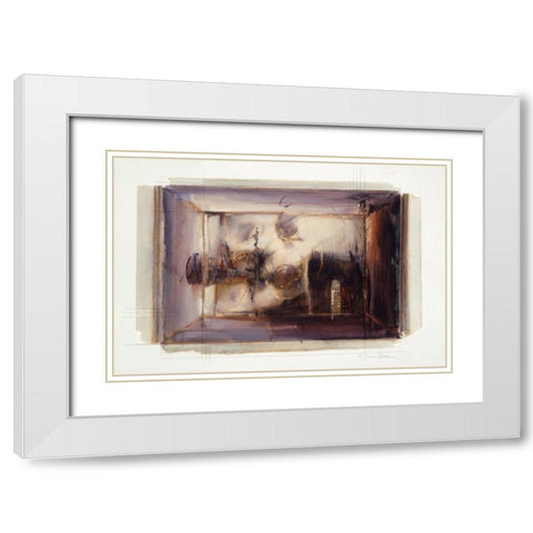 Abstract 7 White Modern Wood Framed Art Print with Double Matting by Dean, Bruce