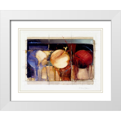 Abstract 11 White Modern Wood Framed Art Print with Double Matting by Dean, Bruce