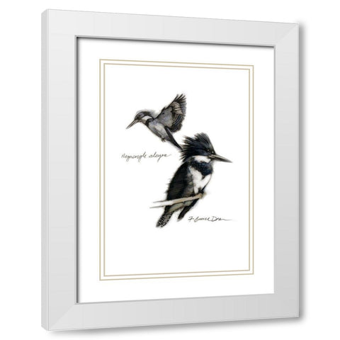 Chickadee White Modern Wood Framed Art Print with Double Matting by Dean, Bruce