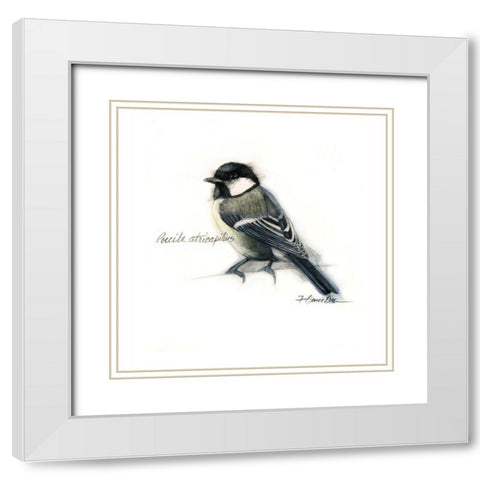 Belted Kingfisher White Modern Wood Framed Art Print with Double Matting by Dean, Bruce