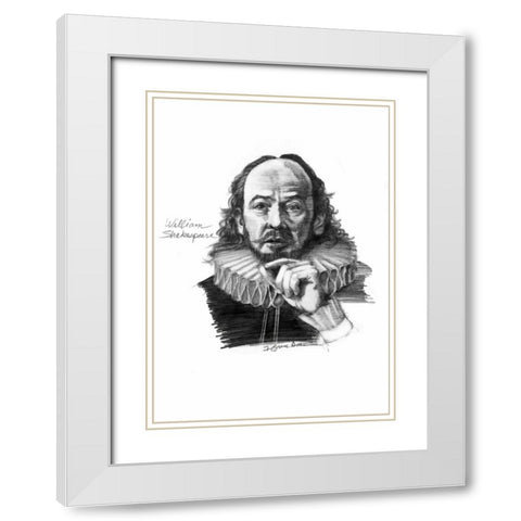 Shakespeare White Modern Wood Framed Art Print with Double Matting by Dean, Bruce