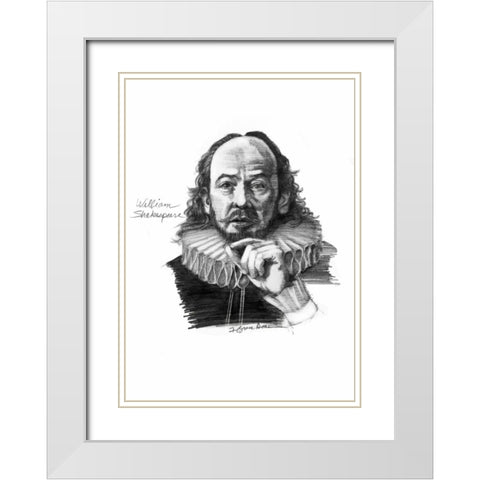 Shakespeare White Modern Wood Framed Art Print with Double Matting by Dean, Bruce