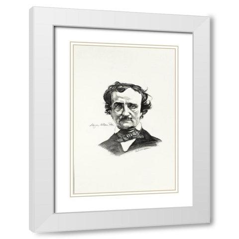 Poe White Modern Wood Framed Art Print with Double Matting by Dean, Bruce