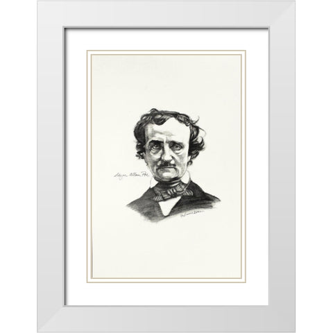 Poe White Modern Wood Framed Art Print with Double Matting by Dean, Bruce
