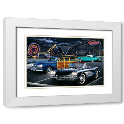 Cyclone Racer White Modern Wood Framed Art Print with Double Matting by Flint, Helen
