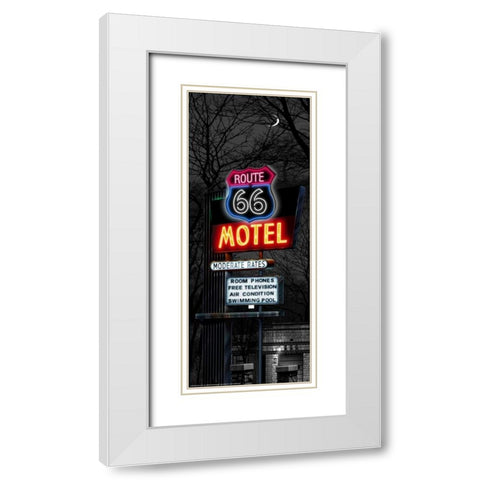 No Tell Motel White Modern Wood Framed Art Print with Double Matting by Flint, Helen