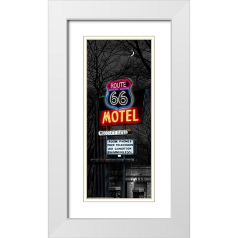 No Tell Motel White Modern Wood Framed Art Print with Double Matting by Flint, Helen
