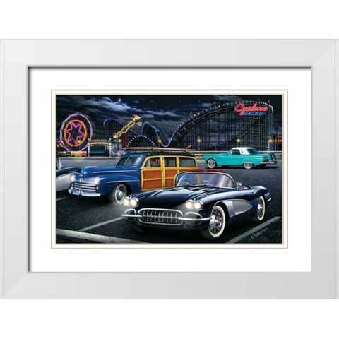 Cyclone Racer White Modern Wood Framed Art Print with Double Matting by Flint, Helen