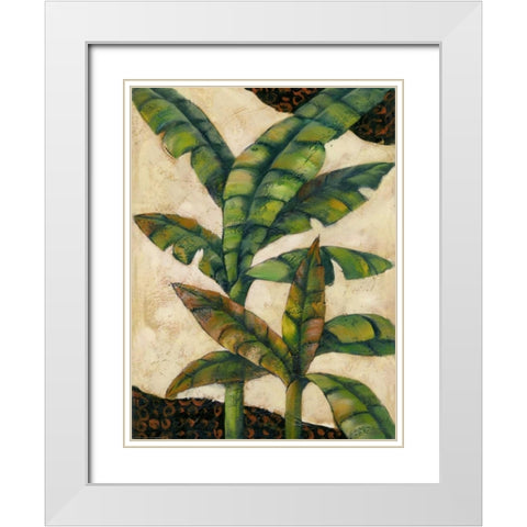 Bronze Palm 1 White Modern Wood Framed Art Print with Double Matting by Gaul, Charles