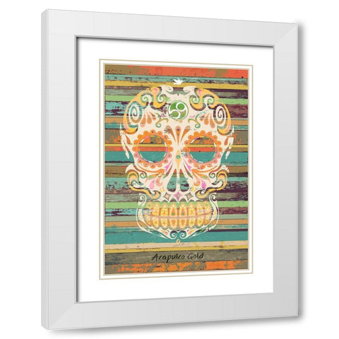 Acapulco Gold White Modern Wood Framed Art Print with Double Matting by Has