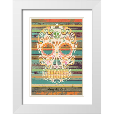 Acapulco Gold White Modern Wood Framed Art Print with Double Matting by Has