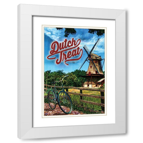 Dutch Treat White Modern Wood Framed Art Print with Double Matting by Has