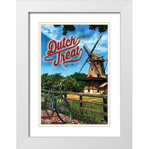 Dutch Treat White Modern Wood Framed Art Print with Double Matting by Has