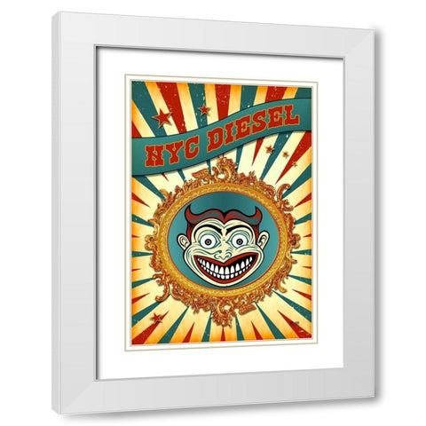 Nyc Diesel White Modern Wood Framed Art Print with Double Matting by Has