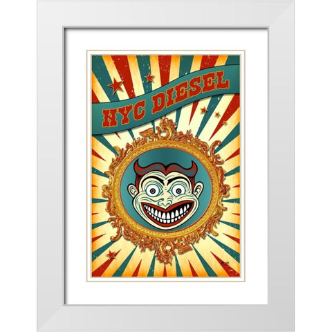 Nyc Diesel White Modern Wood Framed Art Print with Double Matting by Has