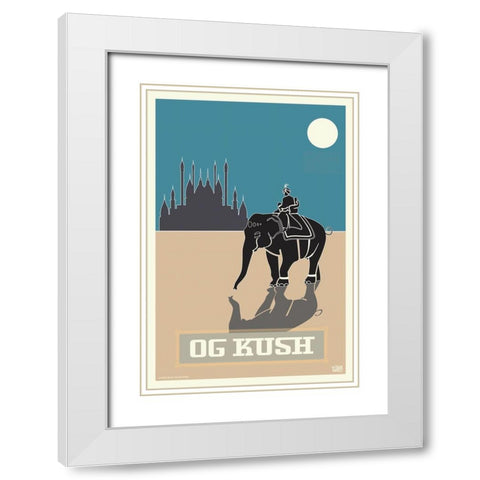 OG Kush White Modern Wood Framed Art Print with Double Matting by Has