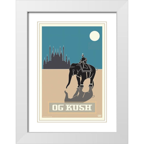 OG Kush White Modern Wood Framed Art Print with Double Matting by Has