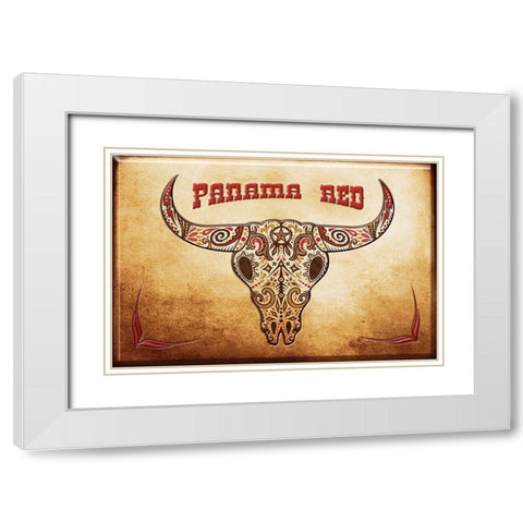 Panama Red White Modern Wood Framed Art Print with Double Matting by Has