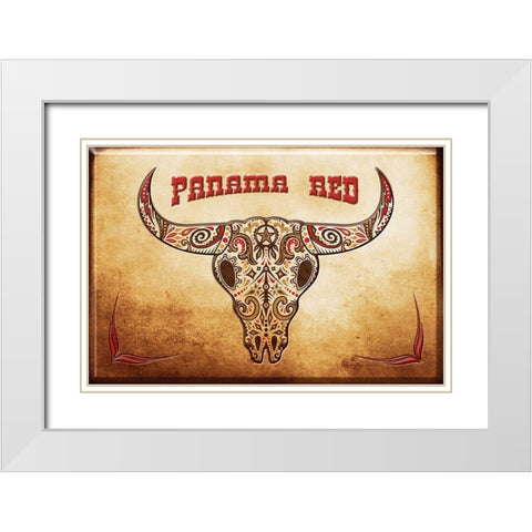 Panama Red White Modern Wood Framed Art Print with Double Matting by Has