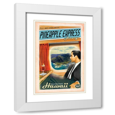 Pine Ex Air White Modern Wood Framed Art Print with Double Matting by Has