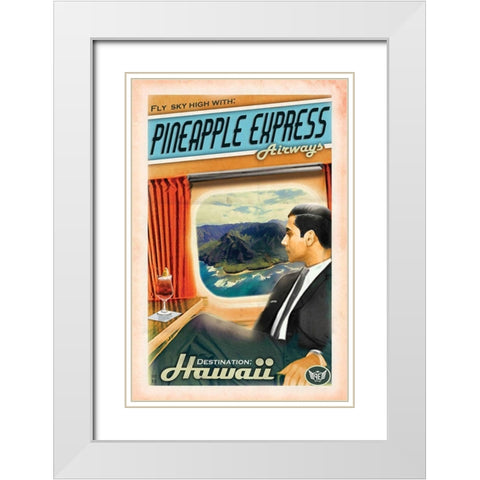 Pine Ex Air White Modern Wood Framed Art Print with Double Matting by Has